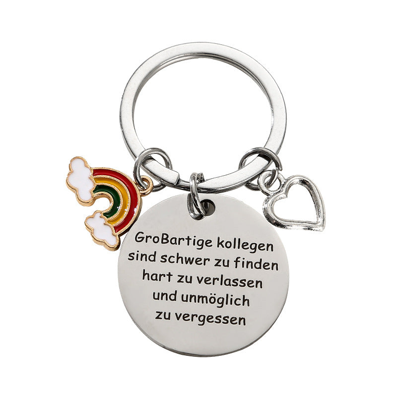 Wholesale Rainbow Pendant Stainless Steel Key Creative Gift for Colleagues